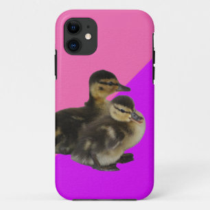 Baby Ducks on Pink Raspberry and Purple Sorbet iPhone 11 Case