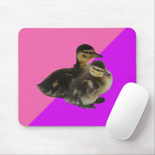 Baby Ducks on Pink Raspberry and Purple Sorbet Mouse Mat