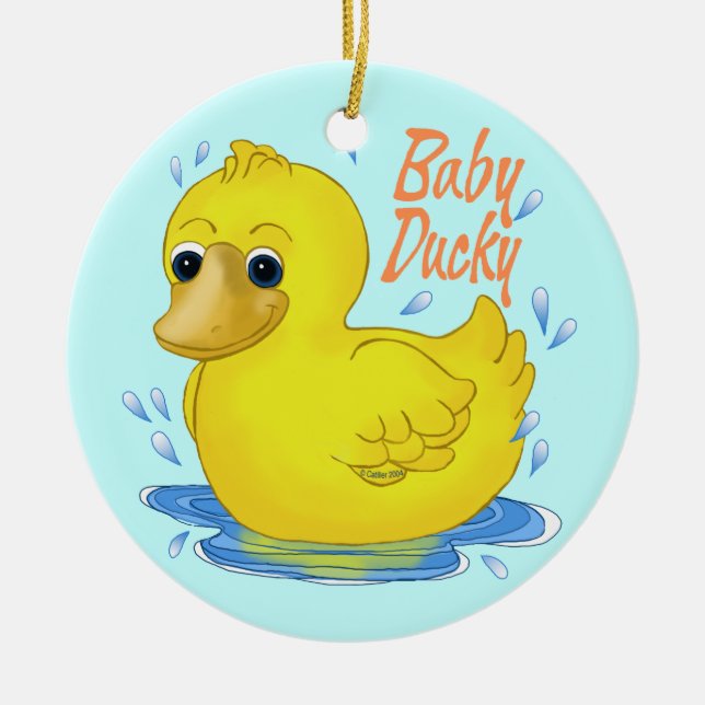 Baby Ducky   Ceramic Tree Decoration (Front)
