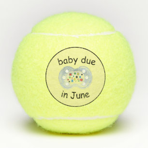 baby due in June tennis balls 