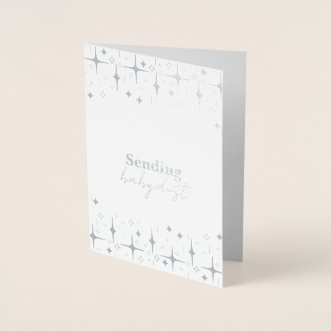 Baby Dust Card Infertility Wishes Silver Foil (Front)