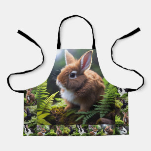 Baby Dwarf Bunny And Friends Kids Full Print Apron