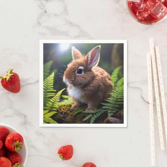 Baby Dwarf Bunny Rabbit, Napkin (Insitu)