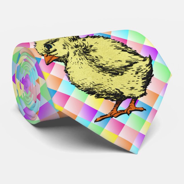 Baby Easter Chic Multicolored Square Design Tie (Rolled)