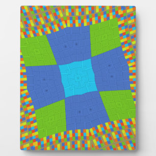 Baby eco green Chequered Blue cyan Plaque