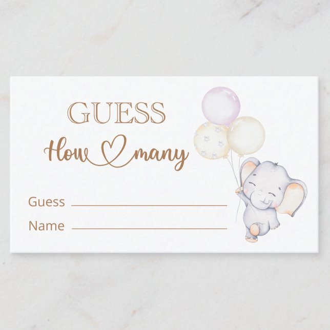 Baby Elegant Baby Shower Guess How Many  Enclosure Card (Creator Uploaded)