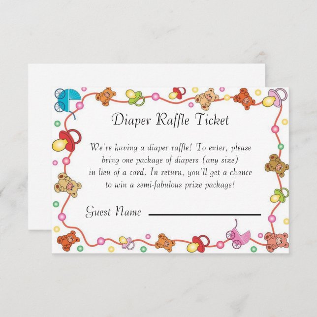 Baby Elements Baby Shower Diaper Raffle Card (Front/Back)