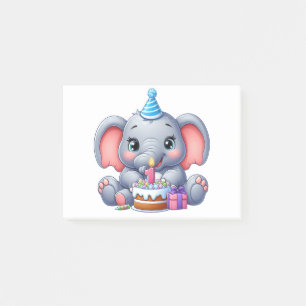 Baby Elephant 1st Birthday Post-it Notes