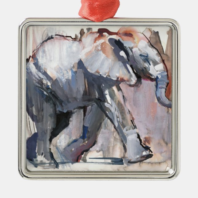 Baby elephant 2012 metal tree decoration (Front)