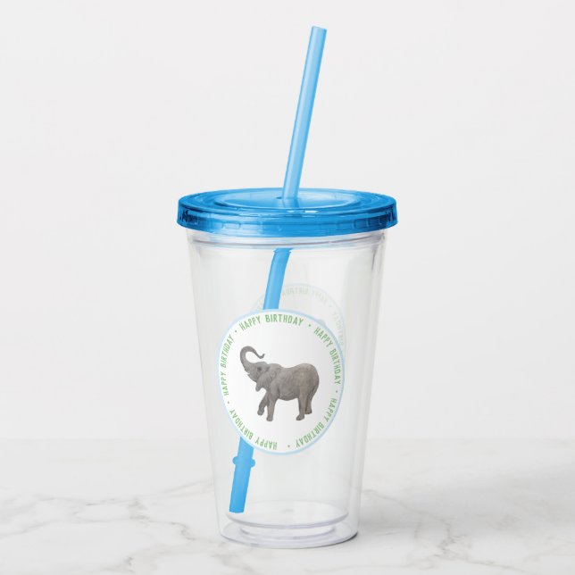 Baby Elephant Acrylic Tumbler (Back)