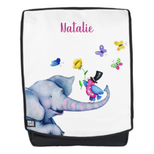Baby Elephant And Bird Backpack