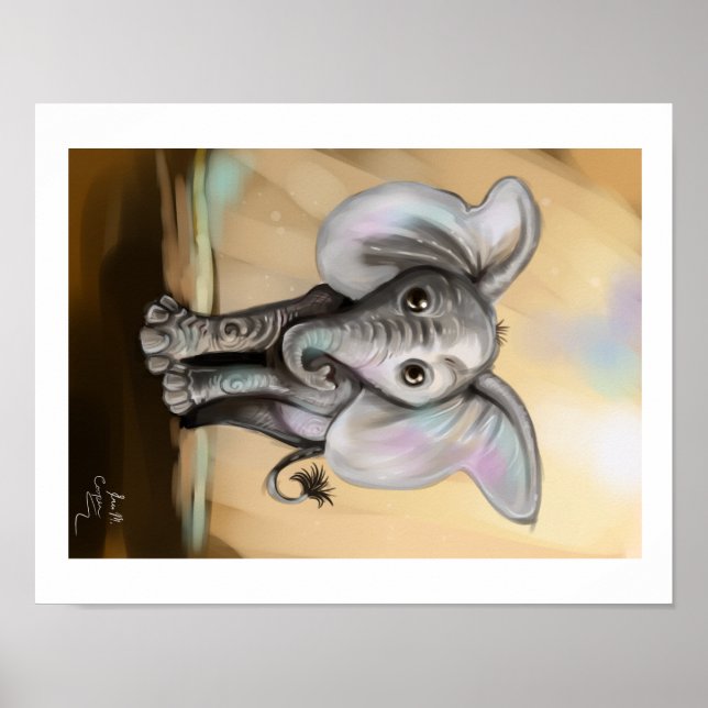 Baby Elephant Art Print (Front)