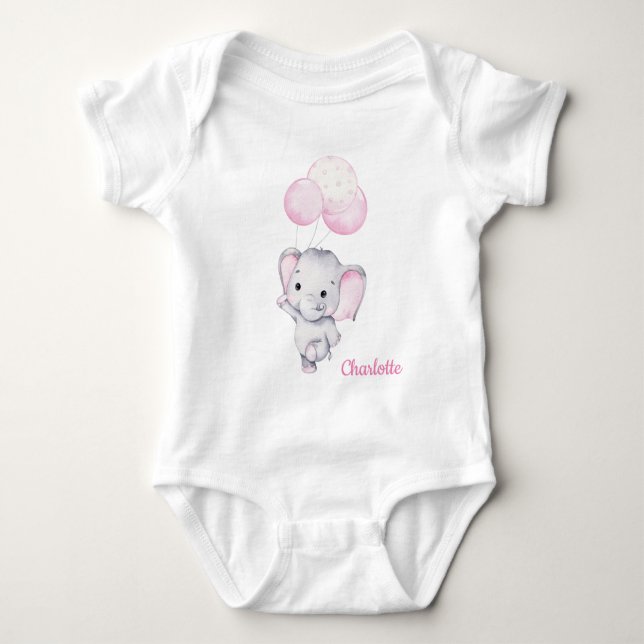 Baby Elephant Baby Bodysuit (Front)