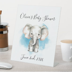 baby elephant baby shower acrylic sign