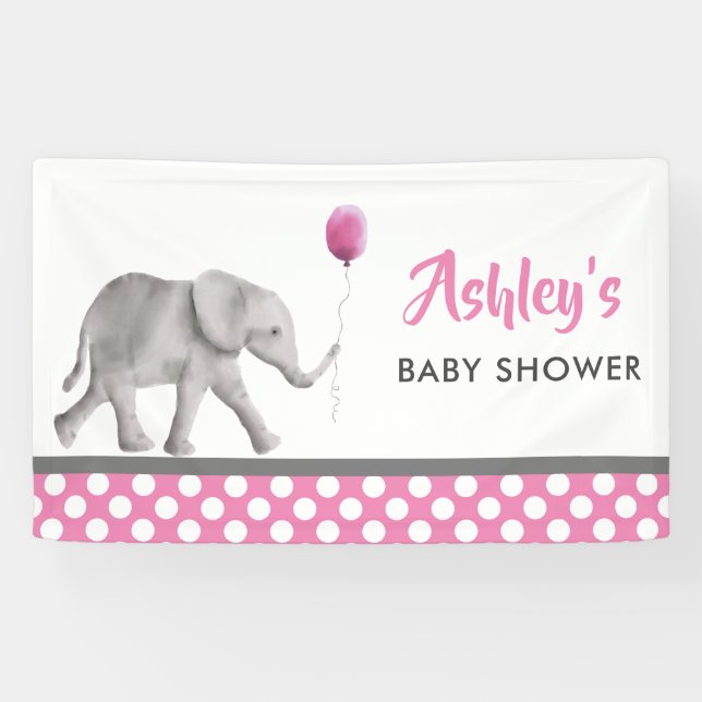 Baby Elephant Baby Shower Banner, Welcome Sign (Horizontal)
