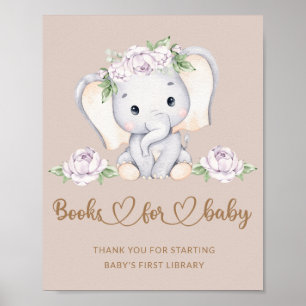 Baby elephant baby shower books for baby poster