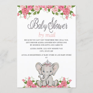 Baby Elephant Baby Shower by Mail Invitation