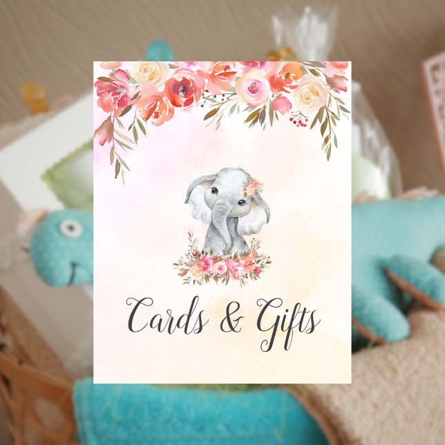 Baby Elephant Baby Shower Cards Gifts Poster (Creator Uploaded)
