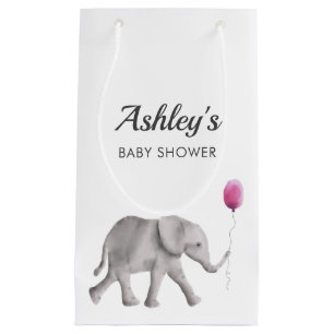 Baby Elephant Baby Shower Favour Gift Bag, Pink Small Gift Bag