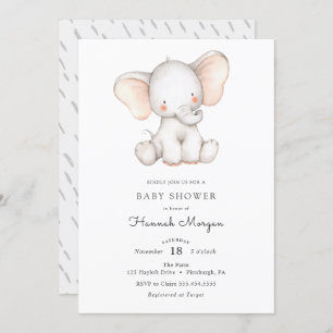 Baby Elephant baby shower invitation