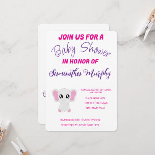 Baby elephant Baby Shower Invitation