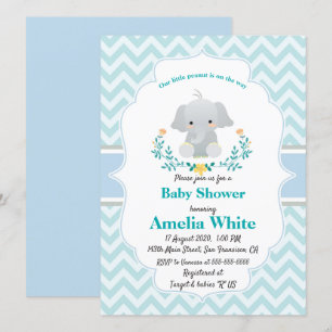 Baby Elephant Baby Shower Invite
