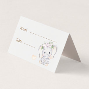 Baby Elephant Baby Shower Table Cards