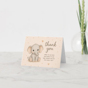 Baby Elephant Baby Shower Thank You Card