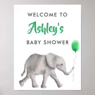Baby Elephant Baby Shower Welcome Sign Poster