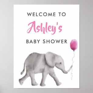 Baby Elephant Baby Shower Welcome Sign Poster