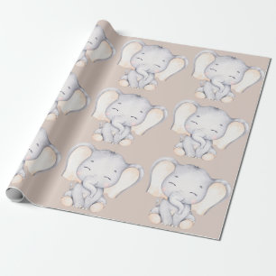 Baby Elephant Baby Shower Wrapping Paper