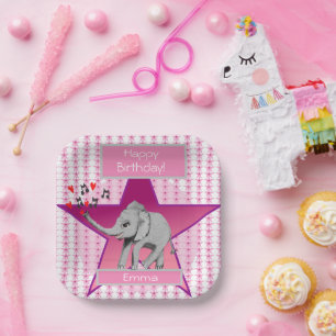 Baby Elephant Big Dream Paper Plate