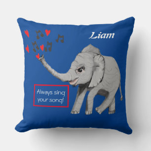 Baby Elephant Big Dream Throw Pillow
