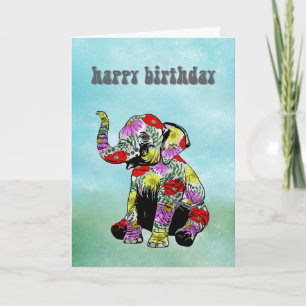 Baby Elephant Birthday Card