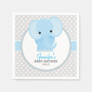 Baby Elephant (blue) Baby Shower Napkin