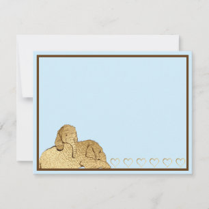 Baby Elephant Blue Gold Thank You Card