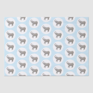 Baby Elephant Blue Tissue Paper