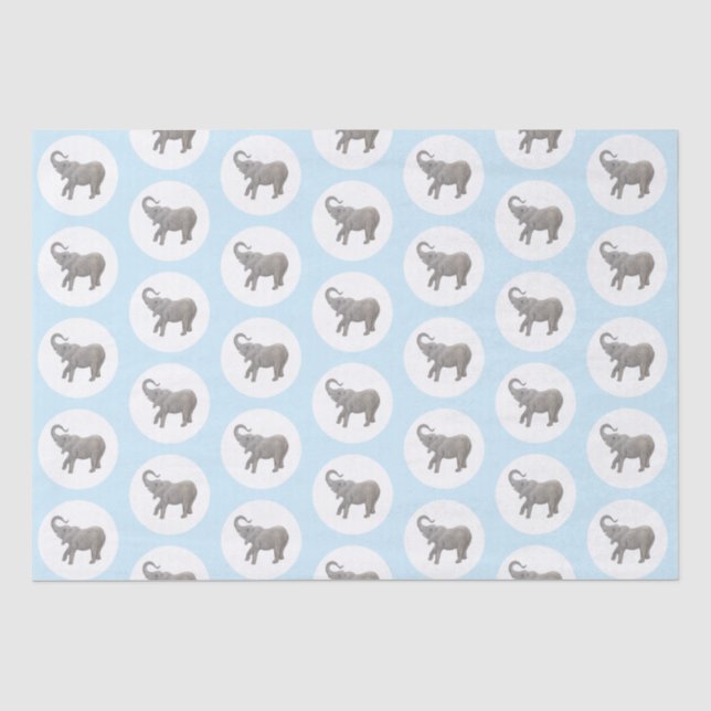 Baby Elephant Blue Tissue Paper (Front)