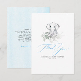 Baby Elephant Boy Baby Shower Thank You Card