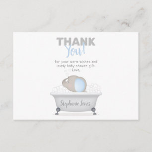 Baby Elephant Bubble Bath Boy Baby Shower Invitation