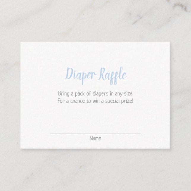 Baby Elephant Bubble Bath Diaper Raffle Business Card (Front)