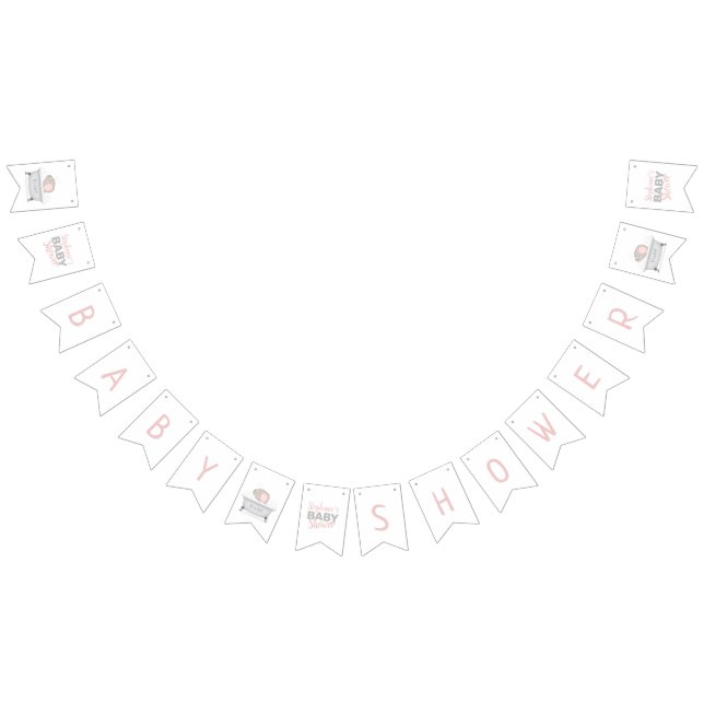 Baby Elephant Bubble Bath Girl Baby Shower Bunting (All)