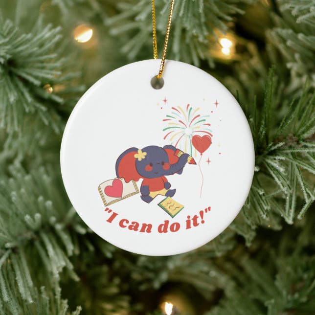 Baby Elephant Ceramic Ornament (Tree)