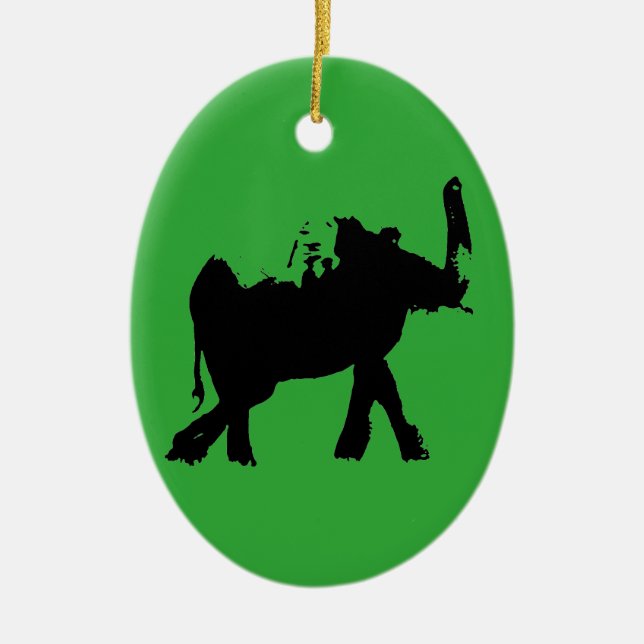 Baby Elephant Ceramic Tree Decoration (Front)