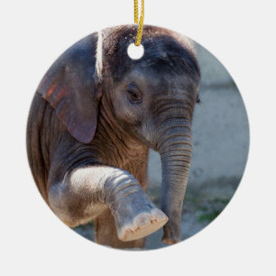 Baby Elephant Ceramic Tree Decoration