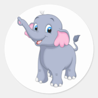 Baby elephant classic round sticker