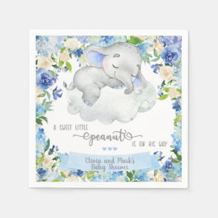 Baby elephant & cloud baby shower napkins. napkin