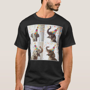 Baby Elephant Colorful Birthday Celebration Safari T-Shirt