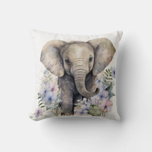 Baby Elephant Custom Throw Pillow