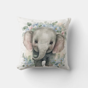 Baby Elephant Custom Throw Pillow